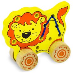 Каталка-игрушка Alatoys Лев (ШЛВ01) желтый/оранжевый