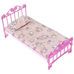 ОГОНЁК Кроватка с постельным бельем (С-1427) розовый