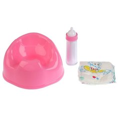 Набор аксессуаров Карапуз для пупса 3 предмета BAE01-S-RU розовый