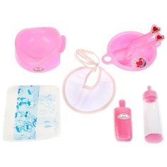 Набор аксессуаров Карапуз Набор для пупса 7 предметов B1513492-RU розовый