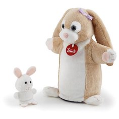 Trudi Игрушка на руку Зайчиха с зайчонком, 29866 бежевый/белый