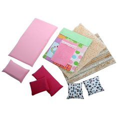 Набор текстиля для интерьера SunnyWoods для кукольного домика Варя розовый/бежевый