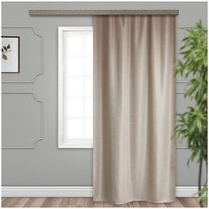 Портьеры Witerra блэкаут рогожка на ленте 275 см темно-бежевый