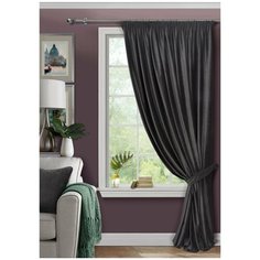 Комплект Kauffort Велюр на ленте 270 см, 1 шт темно-серый