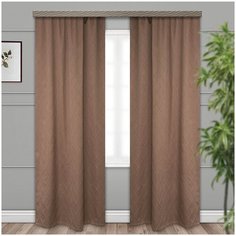 Портьеры Witerra Ромбы FA161 на ленте 260см молочный шоколад