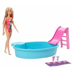 Игровой набор Barbie гламурный бассейн с горкой, GHL91