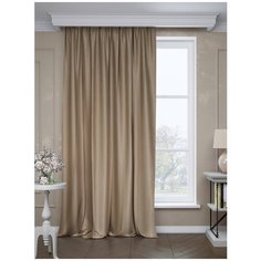 Портьеры ТД Текстиль Софи 115 на ленте 260 см, 1 шт. песочный