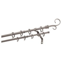 Карниз двухрядный Уют 19.02ТО.568.160Р (300 см) серебро