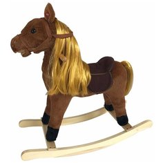 Качалка-лошадка Pituso длинная грива коричневый