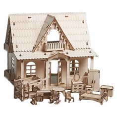 Деревянный кукольный домик с мебелью "Кантри" Polly