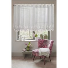 Жаккард тюль белая, PAPION 9005020/90/001, шир. 200 см х выс. 90 см.