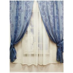 Штора для кухни "Каролина" голубой Регион текстиль