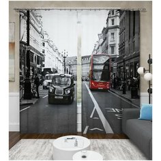 Фотошторы "Классика Лондона", 145*260 см, 2 шт. Сирень