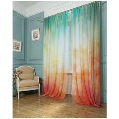 Фототюль "Воздушные переливы", 145* 260 2 шт. Сирень