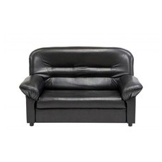 Диван офисный, Мягкий офис двухместный Экокожа Sonata, черный