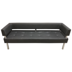 Диван, Мягкий офис, Сатурн трехместный Экокожа Pegaso, черный