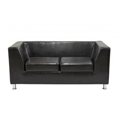 Диван, Мягкий офис, Офис Стрикт Стайл двухместный Экокожа Oslo, черный