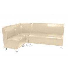 Диван угловой, Мягкий офис, Классик четырехместный Экокожа Oslo, бежевый