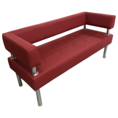 Диван, Мягкий офис, Сатурн трехместный Экокожа Pegaso, красный