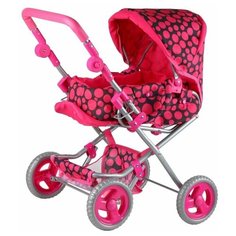 Коляска для кукол детская, люлька, материал металл, цвет ярко-розовый, в/к 63х42х18 см Компания Друзей