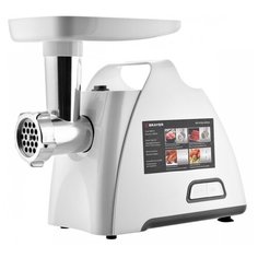 Мясорубка BRAYER BR1604, 1800 Вт, реверс, 2 диска, насадки кеббе, колбасы, толкатель, произ 2 кг/мин, белая