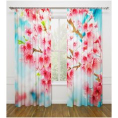 Фотошторы "Вишня", 145*260 см, 2 шт. Сирень