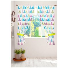 Тюль для кухни ГАЛАНТ сиреневый-голубой арт. 2720182 (130х180 см 1 шт)