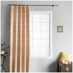 Портьера PASIONARIA "Корса Горчичный" на шторной ленте, 140х300 см - 2 шт.