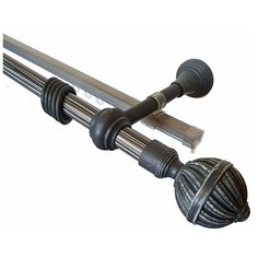 Карниз Комбо 2-ряд 140см. Серый Дубрава