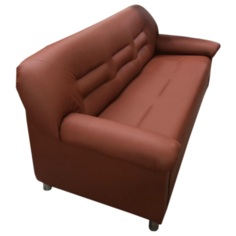 Диван офисный, Мягкий офис трехместный Экокожа Pegaso, коричневый