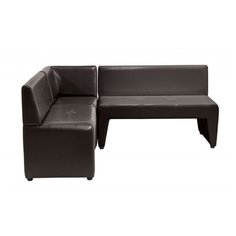 Диван угловой, Мягкий офис, Ритм четырехместный Экокожа Oslo, темно-коричневый