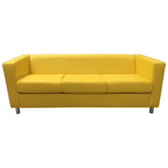 Диван, Мягкий офис, Аполло Люкс трехместный Экокожа Pegaso, желтый