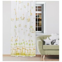 Тюль Этель 250*270 см, Веселый жирафы (белый), без утяжелителя, 100% полиэстер