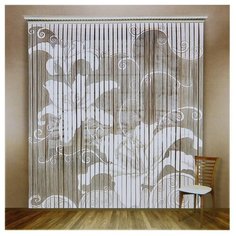 Штора Лента 235*255 см, белый, 100% полиэстер, шторная лента