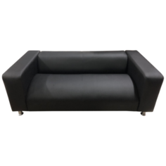 Диван, Мягкий офис, Офис Комфорт двухместный Экокожа Pegaso, черный