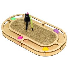 Игровой комплекс для кошек "Лучший друг" Стадион с шариками с игрушкой на пружине с когтеточкой из каната