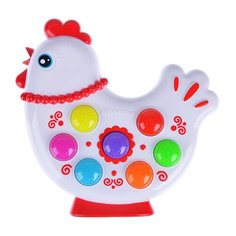 Интерактивная развивающая игрушка Азбукварик Веселушки Курочка, белый