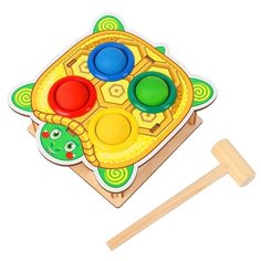 Стучалка Woodland Черепаха 4 отверстия 115309 желтый/зеленый/синий/красный