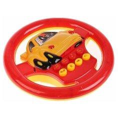 Развивающая игрушка Играем вместе Музыкальный руль (B106732-R), красный/желтый