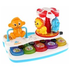 Развивающая игрушка Умка Развивающее пианино Стихи/песни К. Чуковского (B1504060-R), белый/голубой