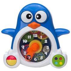 Интерактивная развивающая игрушка Keenway Пингвиненок-часы, синий/белый