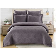 Постельное белье евростандарт Cleo Soft cotton 020-SC, жаккард, 50 х 70 и 70 х 70 см, черничный