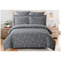 Постельное белье евростандарт Cleo Cotton jacquard 012-CJ, жаккард, 50 х 70 и 70 х 70 см, серый