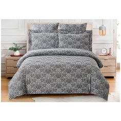 Постельное белье евростандарт Cleo Cotton jacquard 003-CJ, жаккард, 50 х 70 и 70 х 70 см, серый