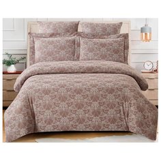Постельное белье семейное Cleo Cotton jacquard 001-CJ, жаккард, 50 х 70 и 70 х 70 см, коричневый