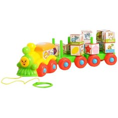 ZABIAKA Паровозик "Умный паровозик" с кубиками "Изучаем животных, формы и цвета", SL-01924 3685393