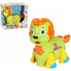 Развивающая игрушка для малышей "Львенок", двигается во всех направлениях, на батарейках, серия "Потеша", световые и звуковые эффекты. Размер игрушки: 11*20*17 см Zhorya