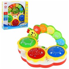 Развивающая игрушка для малышей "Умный Я", многофункциональная,барабан, на батарейках, свет, звук, русское озвучивание, песенки, сказки, мелодии, фразы, в/к 27*6,5*28 см