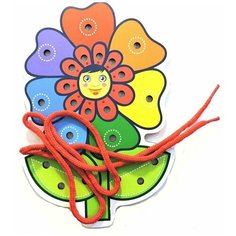 WoodLandToys Шнуровка цветная "Цветочек-2"