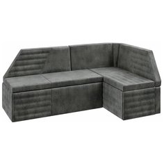 "Лондон Скамья угловая со спальным местом (Дуб сонома трюфель, Велюр серый)" Triya